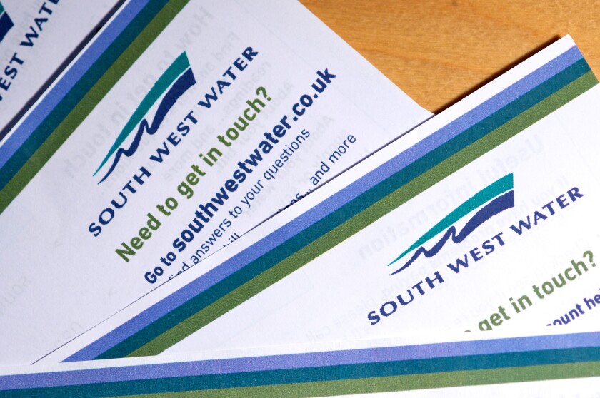 Water bills from South West Water