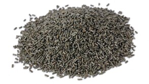 Black gunpowder on white background
