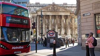Mansion House building exterior, Bank Station sign and people street view from Princes Street in the City of London EC4 England UK 2024   KATHY DEWITT