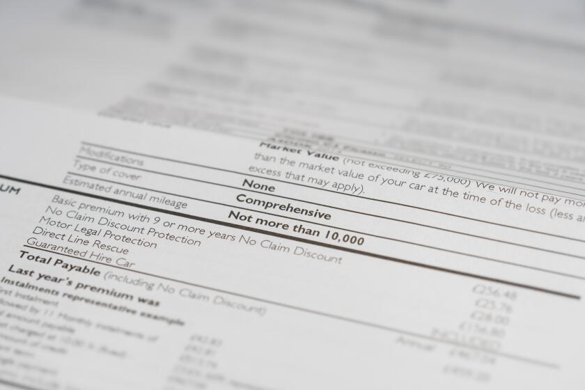 Annual UK motor insurance renewal request Direct Line, details blurred except key wording