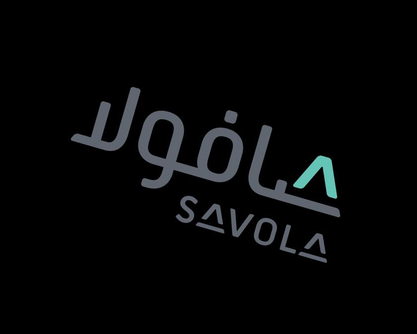 Savola Group, rotated logo, black background B