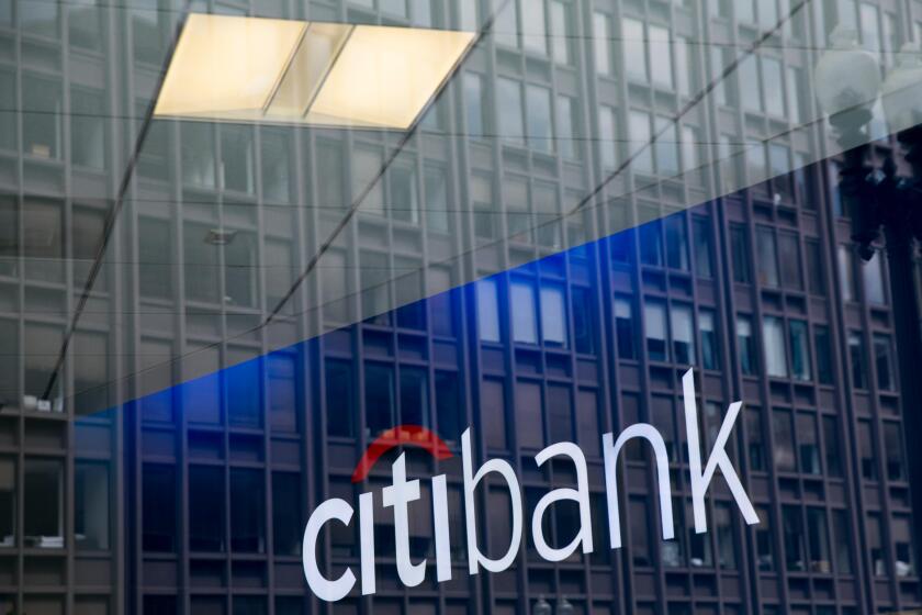 A Citibank logo sign in downtown Washington, D.C., on July 11, 2015. Citibank is the consumer division of Citigroup.