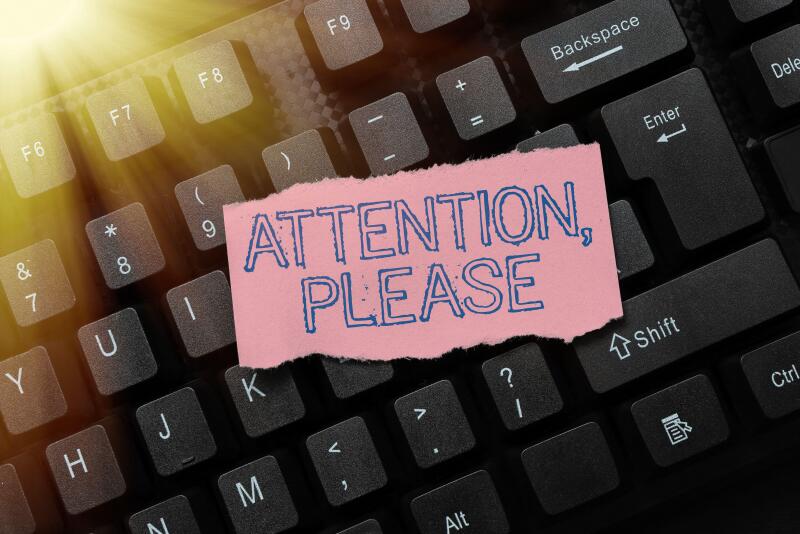 Writing displaying text Attention, Please. Business concept way to attract when there is something to announce Abstract Typing Lesson And Lecture Plans, Retyping Song Lyrics
