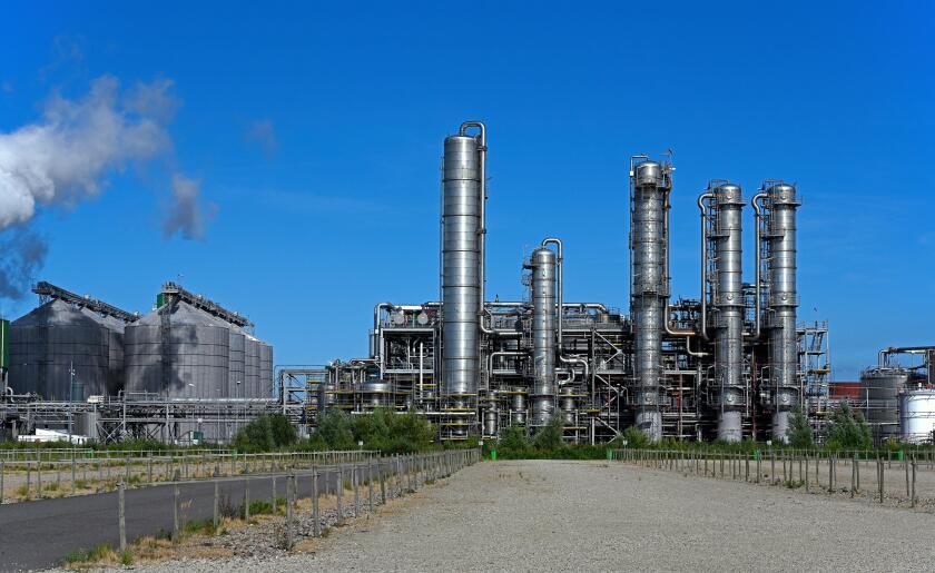 port of rotterdam, netherlands - 2019.08.08:  gunvor / kuwait petroleum refinery in europoort