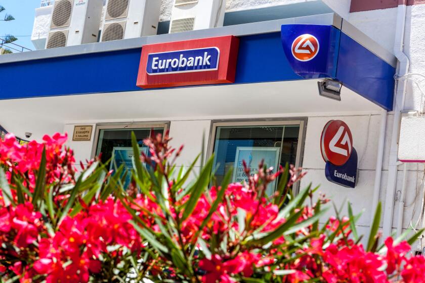 Eurobank, sign, Crete, Greece