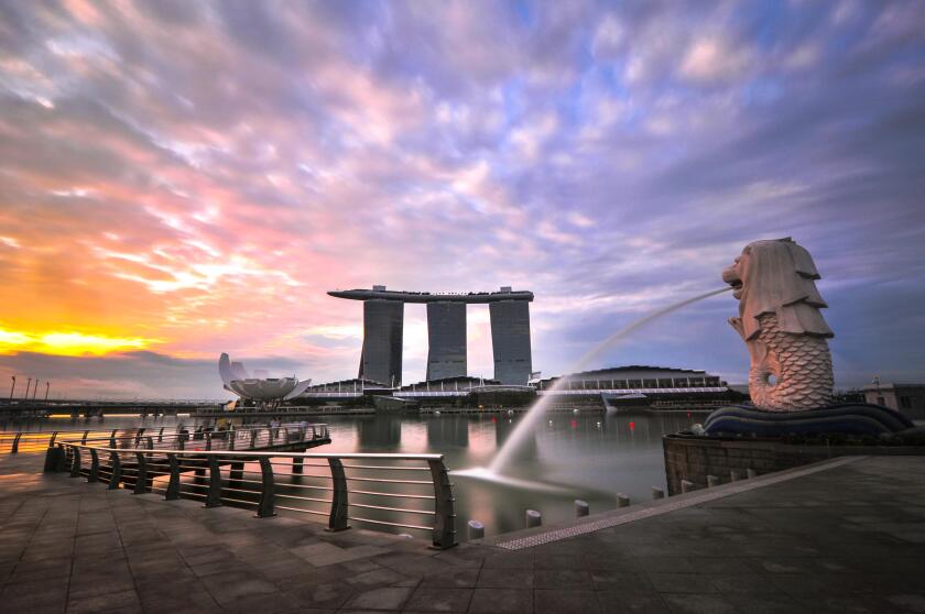 Singapore, Merlion, View of Merlion Statue