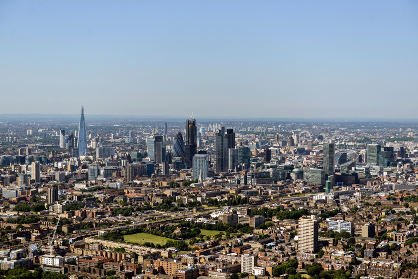 Aerial photograph of the London Skyline