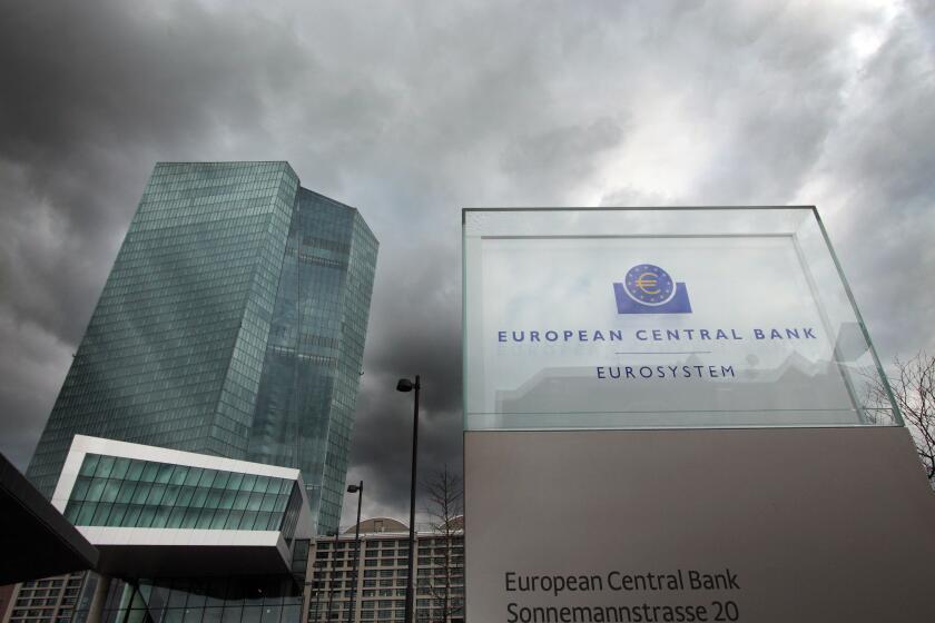 Ecb European Central Bank With Dark Clouds