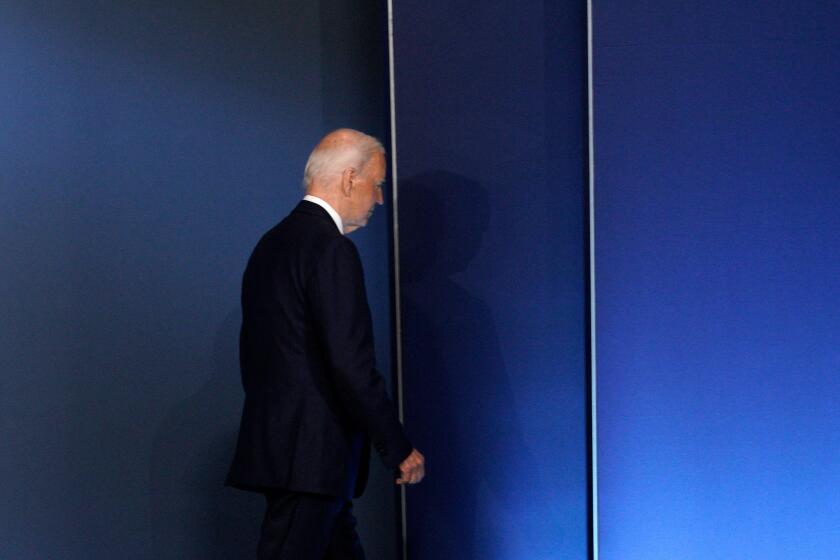 Washington, United States. 22nd July, 2024. US President Joe Biden leaves after an event on the Ukraine Compact during the 75th NATO Summit in Washington, DC, USA, on July 11, 2024. Photo by Yuri Gripas/ABACAPRESS.COM Credit: Abaca Press/Alamy Live News