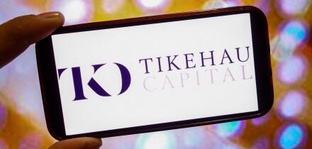 In this photo illustration, the Tikehau Capital company logo is seen displayed on a smartphone screen.