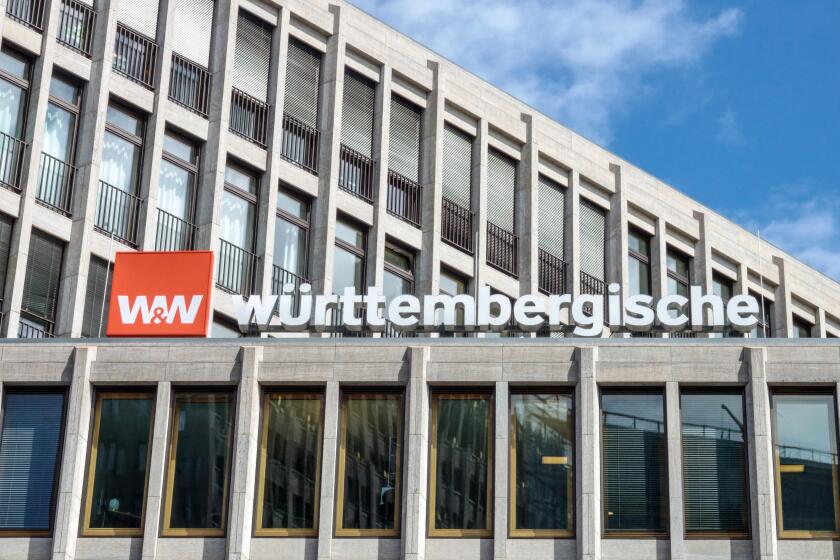 Wurttembergische Versicherung Outdoor advertising at Potsdamer Platz Berlin Germany