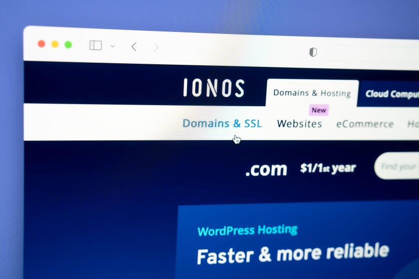 Ostersund, Sweden - Aug 30 2023: IONOS website on a computer screen. IONOS  is a German Internet service provider.
