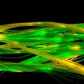 Colorful yellow and green fiber optics transparent tubes