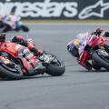 Francesco Bagnaia of Italy #1 and Ducati Lenovo Team, Jorge Martin of Spain #89 and Prima Pramac Racing (Ducati) in action during the 2024 MotoGP Michelin Grand Prix de France (27 laps) on day 3 at the Circuit Bugatti on May 12, in Le Mans, France