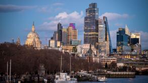 City of London skyline from Waterloo Bridge, London, England, UK