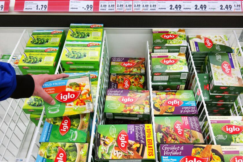 Iglo food Packages in Freezer