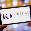 In this photo illustration, the Tikehau Capital company logo is seen displayed on a smartphone screen.