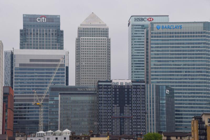 London, UK. 21st May 2024. Corporate office buildings in Canary Wharf, daytime view. Credit: Vuk Valcic / Alamy