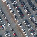 Large fleet of business vehicles at a car leasing company, showing mobility, transport, logistics, and corporate vehicle management.