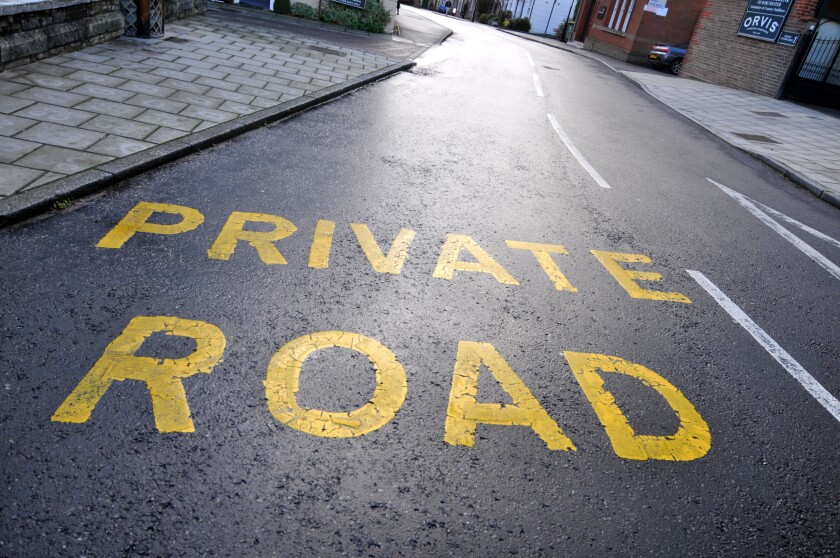 Private Road, Britain UK