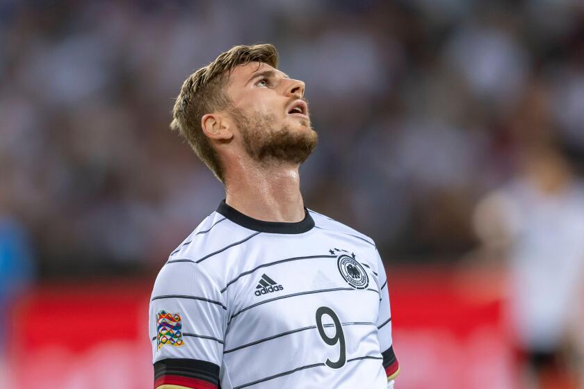Timo Werner (Germany)                    during the Uefa Uefa Nations League 2022_2023  match between Germany 5-2 Italy at
Borussia-Park Stadium on June 14, 2022 in Monchengladbach, Germany. (Photo by Maurizio Borsari/AFLO)