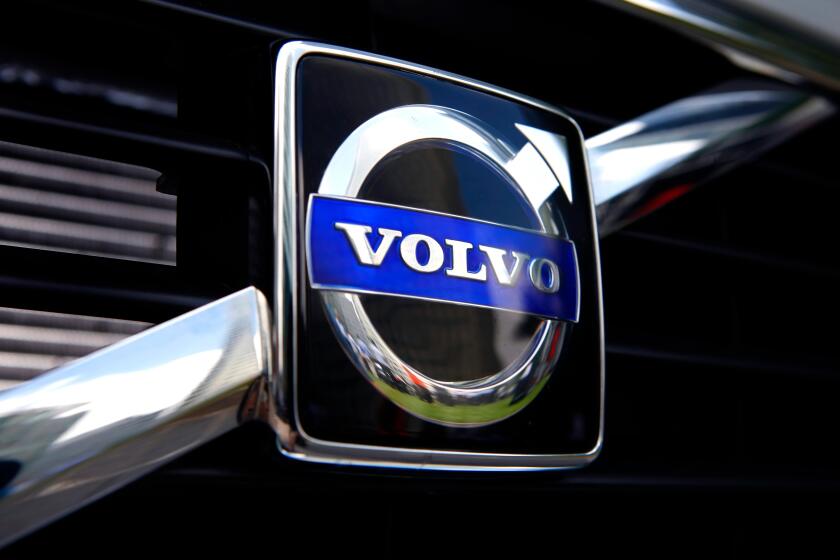 Picture shows a detail of a highly polished Volvo in London