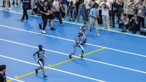 The opening ceremony of the World Humanoid Robot Games is held in Beijing, China. 14th Aug, 2025. (Photo by Imaginechina/Sipa USA) Credit: Sipa US/Alamy Live News