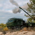 self-propelled artillery mount fires. self-propelled artillery fire