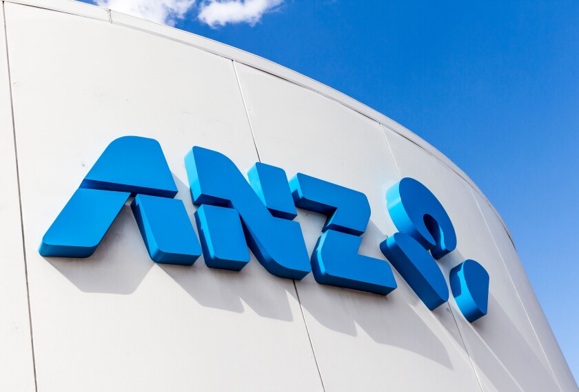 ANZ Bank sign at Sunshine Coast, Queensland, Australia