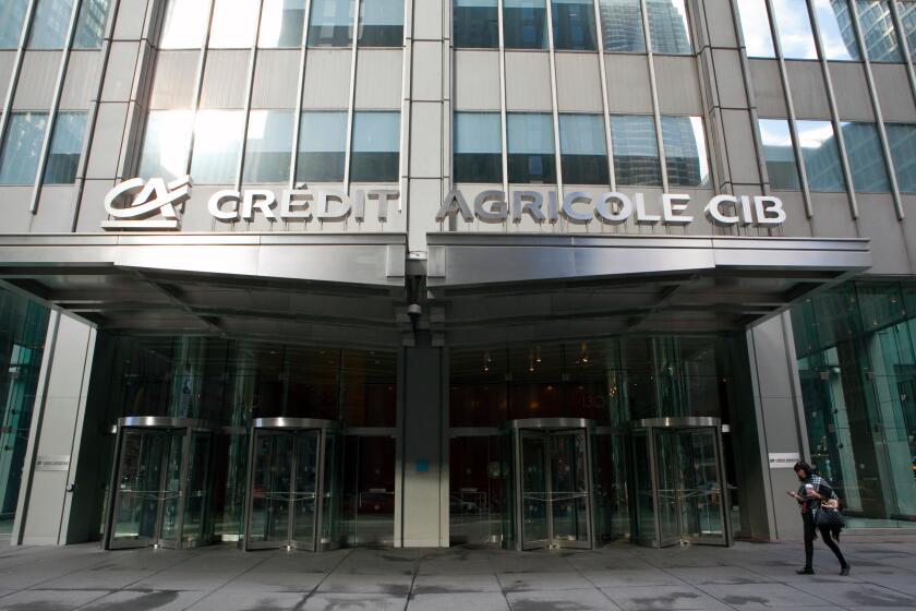 A view of the Credit Agricole building in New York