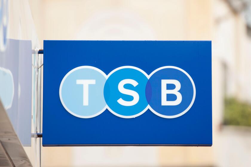 TSB bank sign logo.