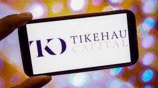 In this photo illustration, the Tikehau Capital company logo is seen displayed on a smartphone screen.