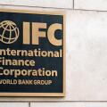 Sign outside of the International Finance Corporation, IFC, part of the World Bank Group.