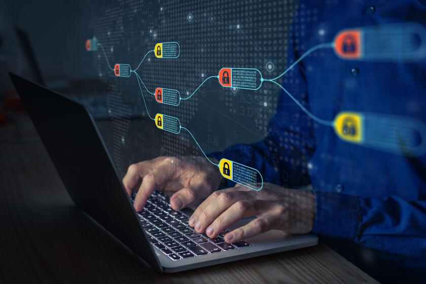 Blockchain financial technology to secure cryptocurrencies as bitcoin for online payments and money transaction. Fintech concept with encrypted ledger