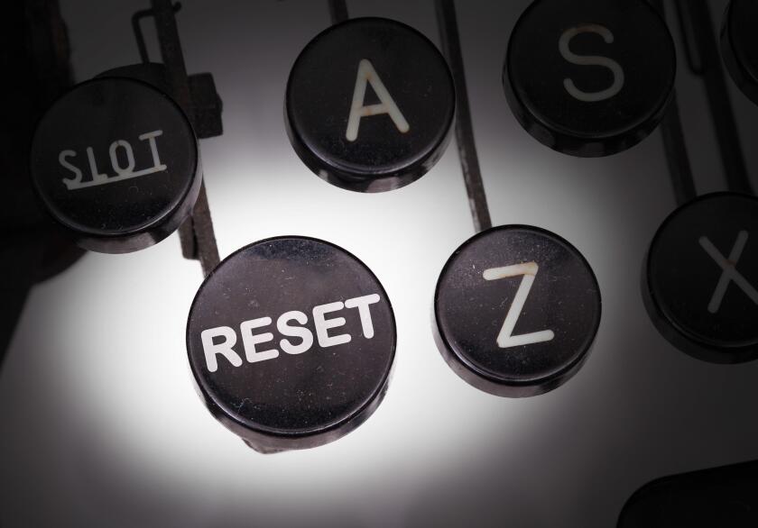 Typewriter with special buttons, reset