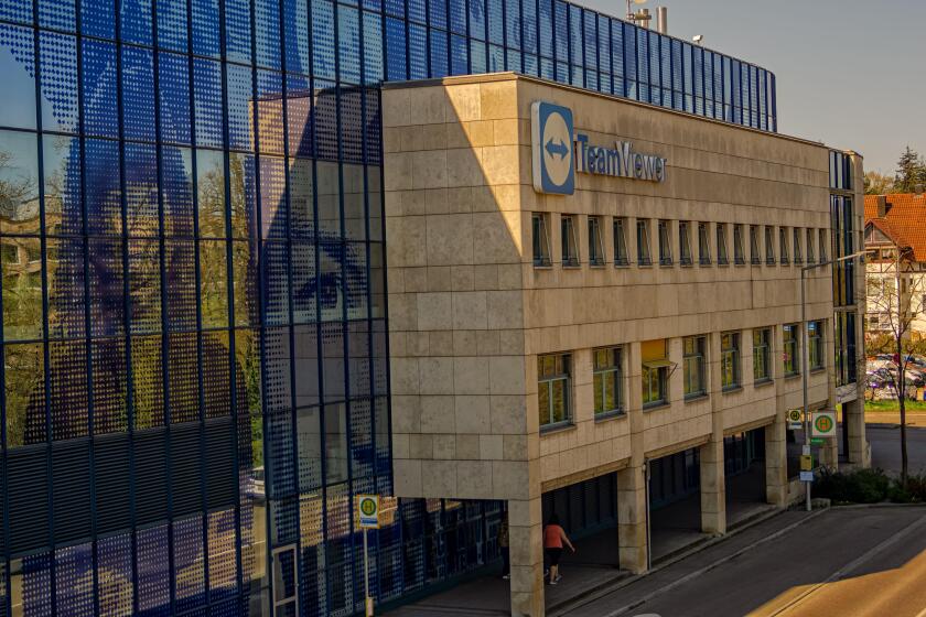 GOEPPINGEN,GERMANY - APRIL 11,2020:Jahnstrasse This is the modern office building of the successful German software company TeamViewer.