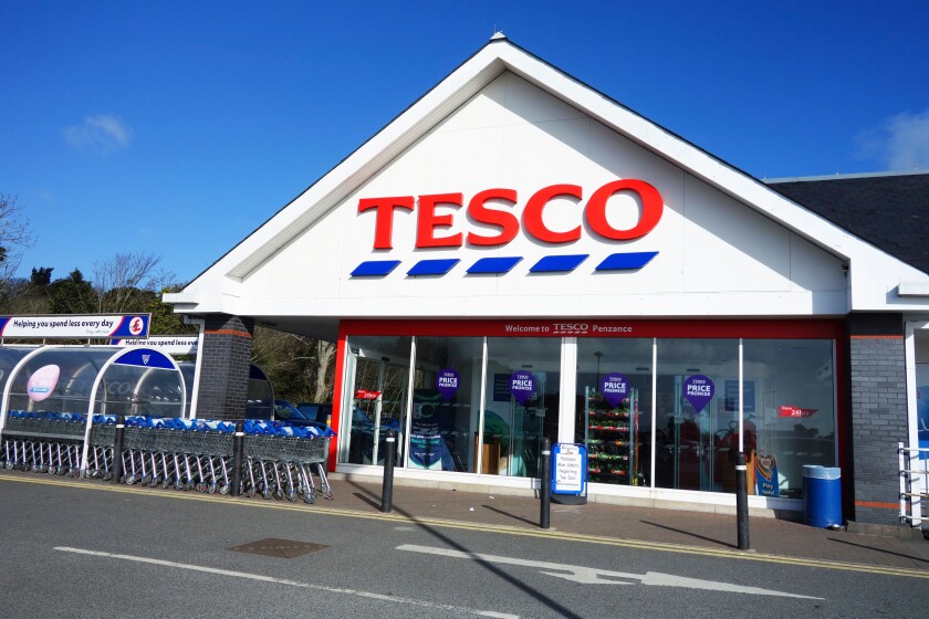 A Tesco supermarket entrance