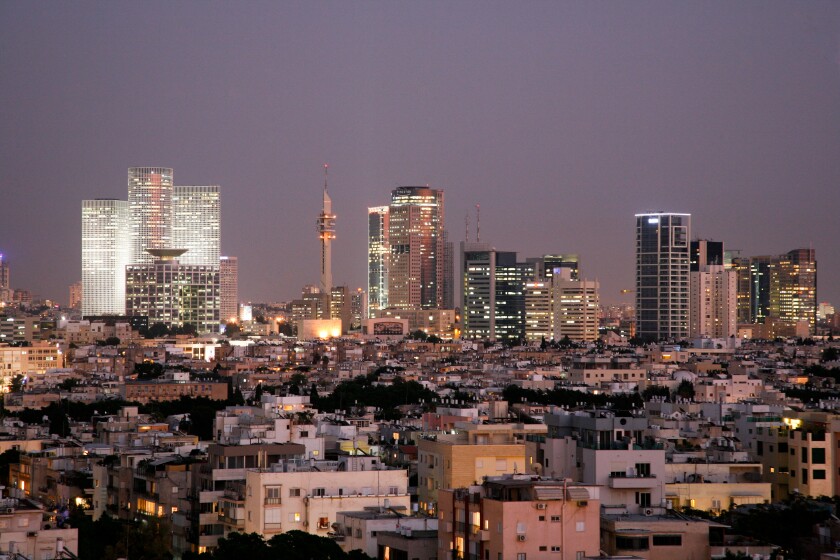 View over the skyline of Tel Aviv, Israel.