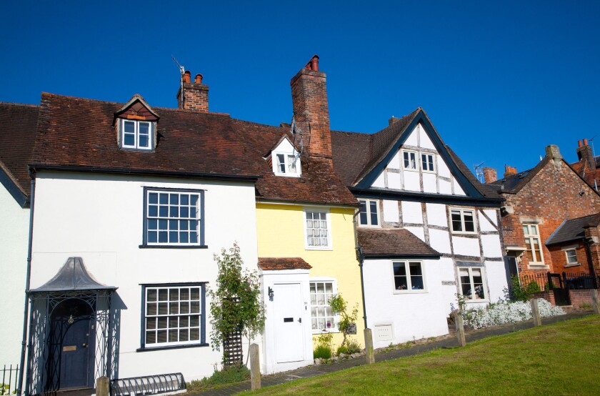 Historic buildings on the green Marlborough, Wiltshire, England