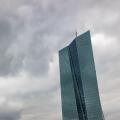 thunderstorm over the European Central Bank or ECB in Frankfurt