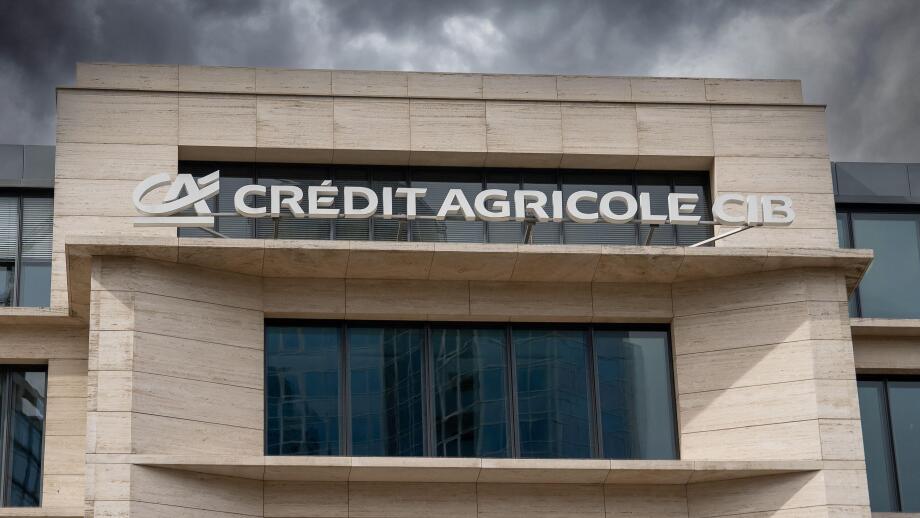Credit Agricole branch in Frankfurt is a french Corporate and Investment Bank in Capital Markets, Investment Banking and financing activities. Image shot 2023. Exact date unknown.