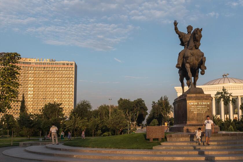 Amir Timur Square in Tashkent, Uzbekistan.