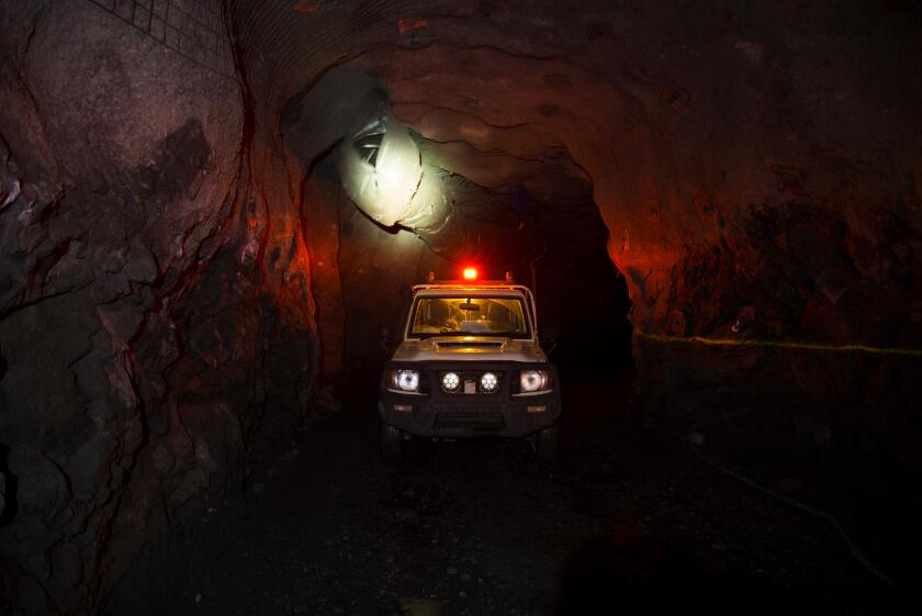 Vehicle in an Underground Mining Tunnel