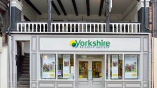 City of Chester the historical Rows covered shopping walkways at 1st floor level above branch premises Yorkshire Building Society Cheshire England UK