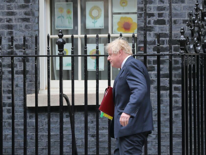 London, UK. 25th May, 2022. Prime Minister Boris Johnson leaves No 10 Downing Street for the PMQ the day the Sue Gray Report is published.