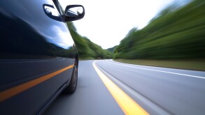 Car driving on road