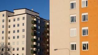 High-rise multi-family 1950s buildings exterior view.