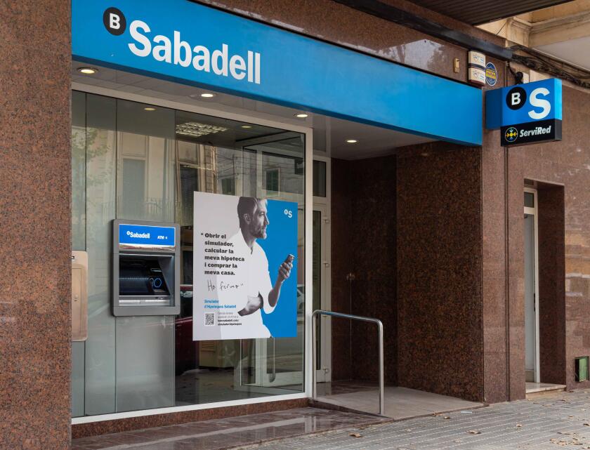 Felanitx, Spain; september 21 2022: Bank branch of the company Banco Sabadell in the Majorcan town of Felanitx, Spain
