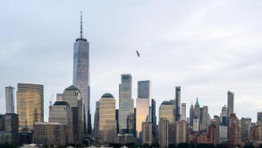New York, USA, 28 September 2023 - View of the lower Manhattan skyline from Hoboken, New Jersey. Credit: Enrique Shore/Alamy Stock Photos