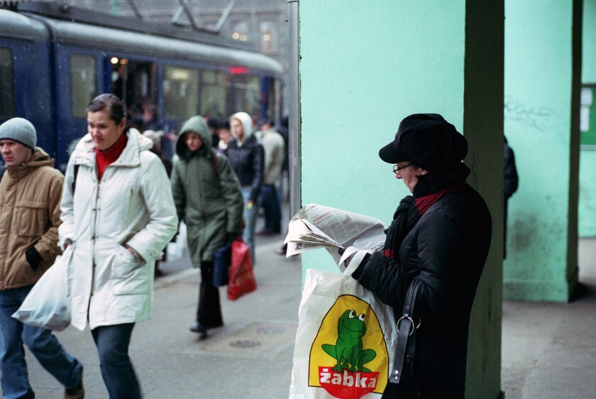 Street scene in the center of Poznan (Poznan), Poland